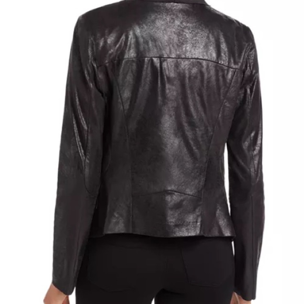 Calvin Klein Women's Black Distressed Draped Lapel Jacket Size: 3X - Picture 7 of 8
